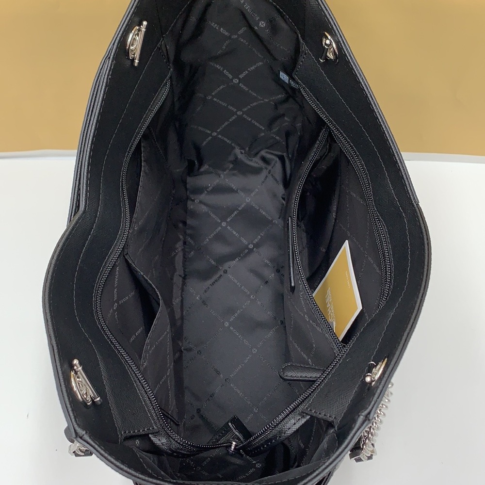 MICHAEL KORS LARGE X CHAIN SHOULDER TOTE & LARGE DOUBLE ZIP WALLET BLACK… - Picture 15 of 16